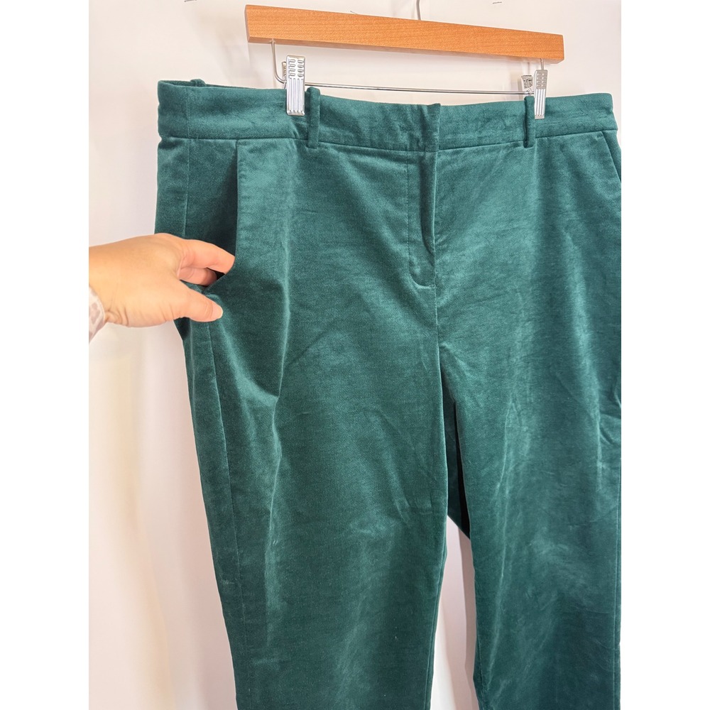 J. CREW Factory Kallie Pants Velvet Emerald Green Size 18‎ Straight Leg Trouser - Picture 5 of 12